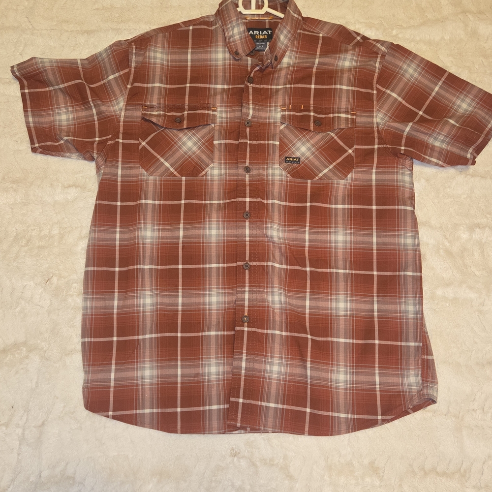 Ariat Men's Red Plaid Shirt L